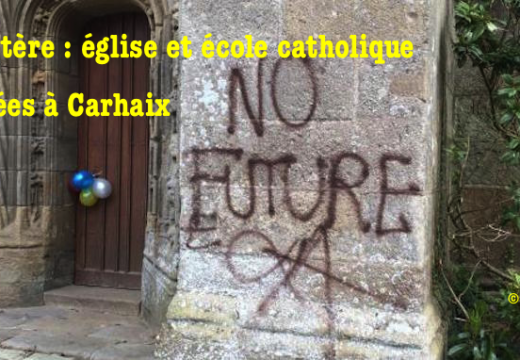 Finistère : église et école catholique taguées à Carhaix-Plougher